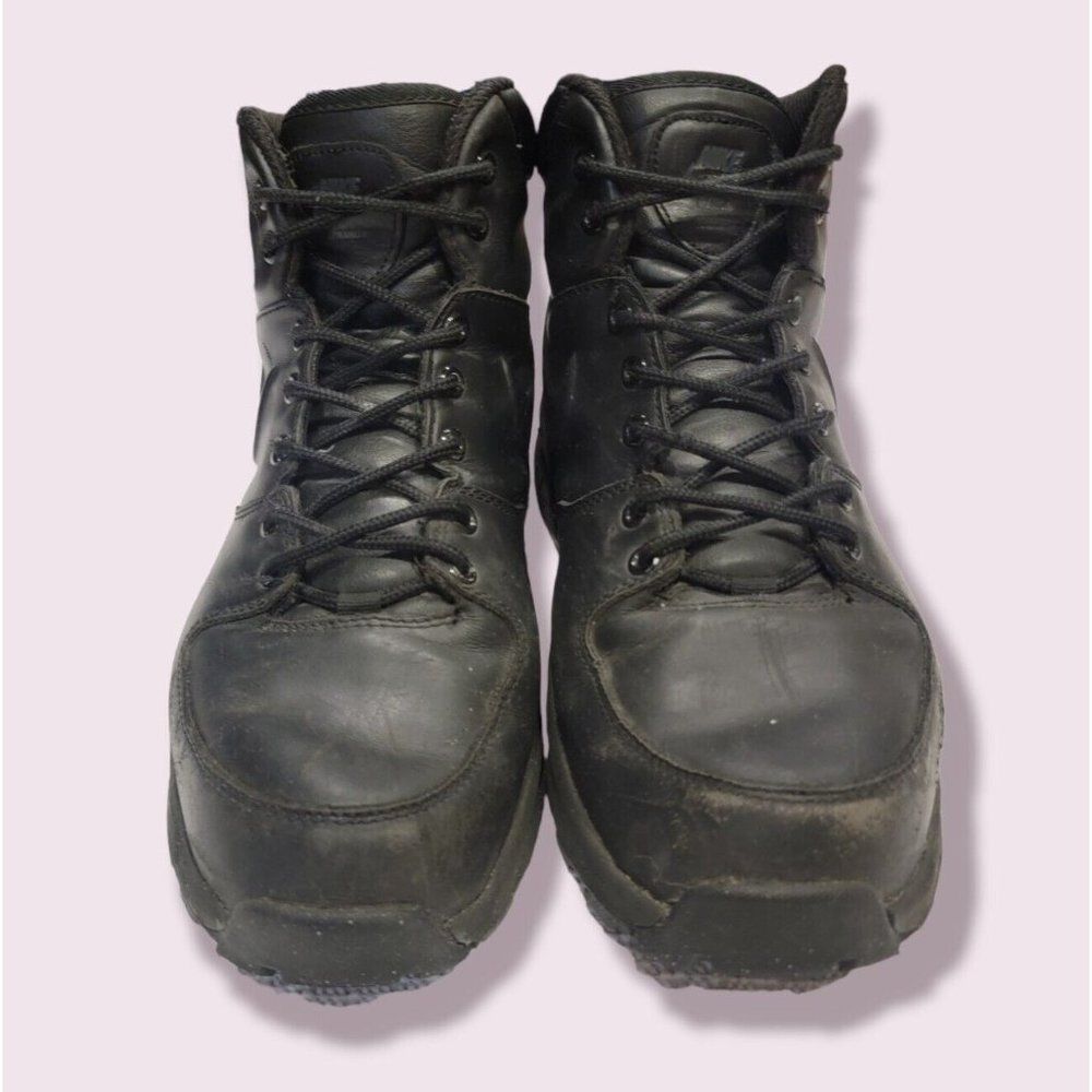 Nike Manoa Mens 11 Black Leather Mid Top Hiking Shoes - Picture 3 of 12